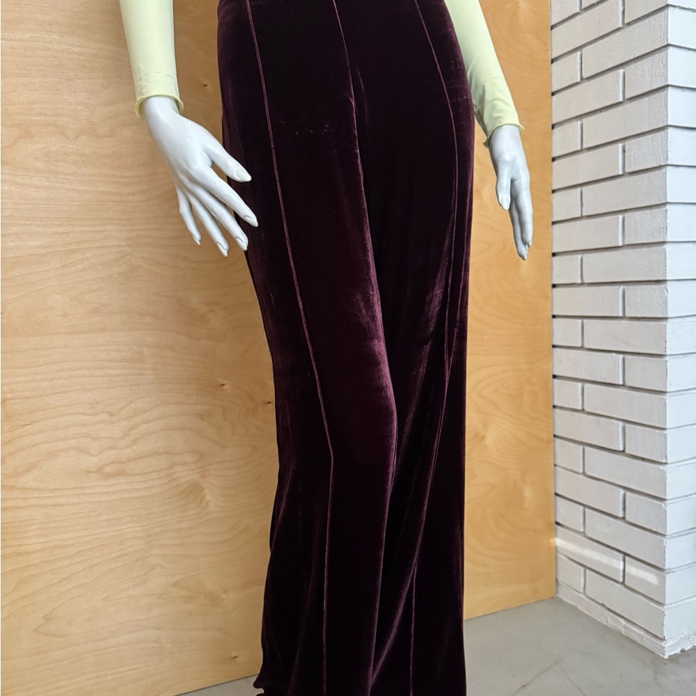 Deep Burgundy Brown Velvet pants